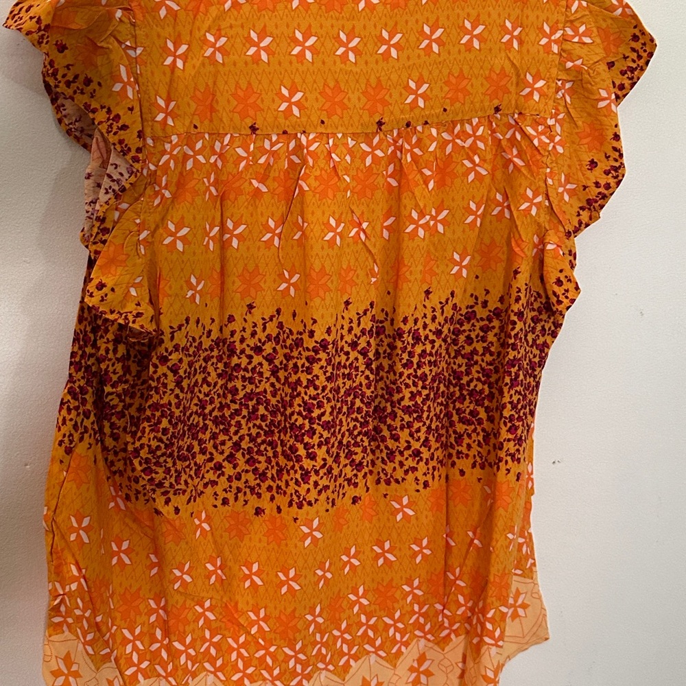 Easel Orange and Red Floral Blouse - Picture 2 of 3